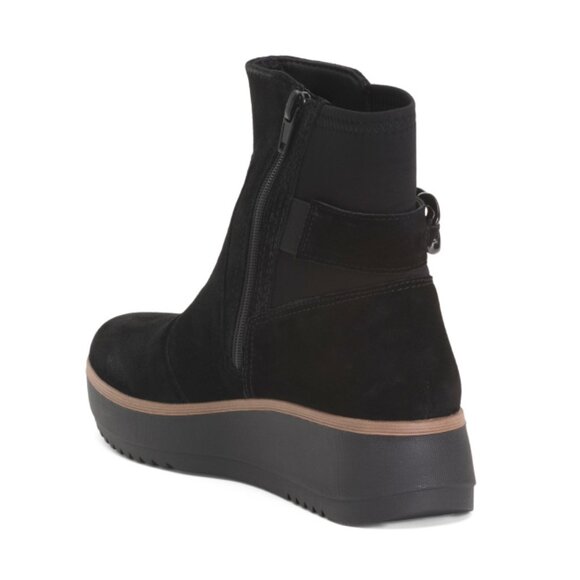 CLARKS Black Suede Zylah Rose Comfort Booties - Picture 2 of 2